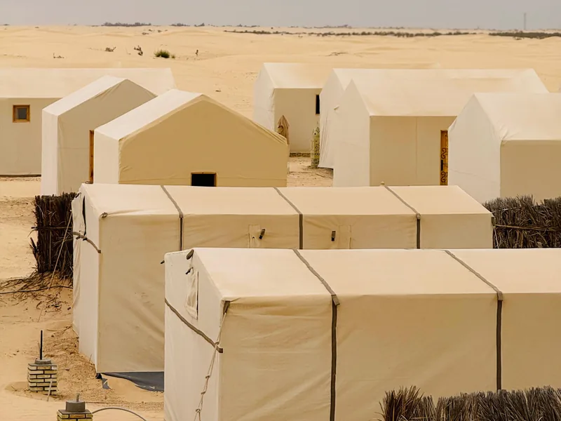 Traditional Berber desert camp tents
