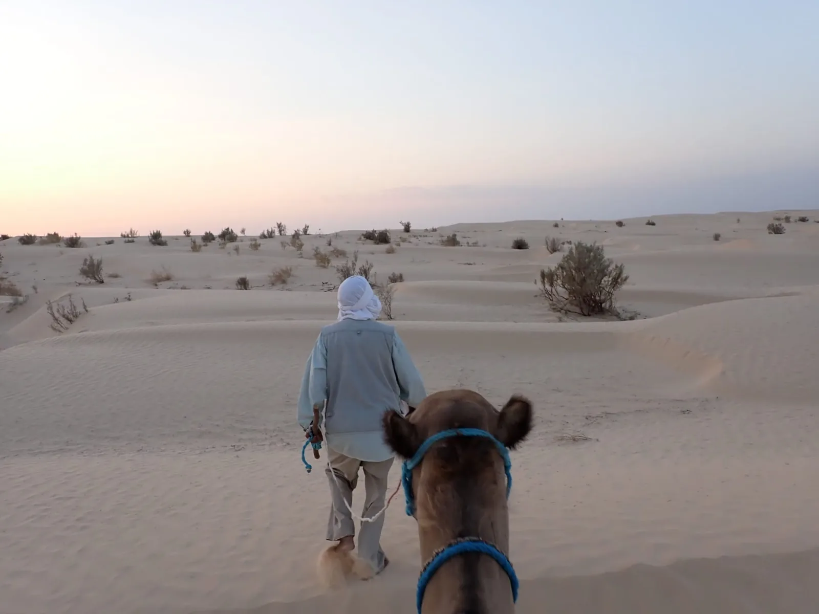 Traditional bivouac camp under the stars in the Tunisian Sahara